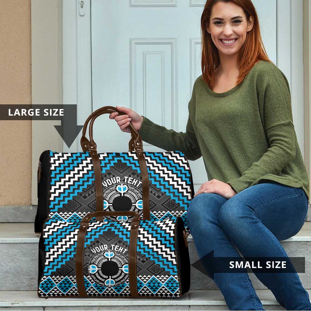 Personalised Aotearoa Niho Taniwha Motif Travel Bag Blue Style LT9 - Polynesian Pride