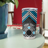 Personalised Aotearoa Niho Taniwha Motif Tumbler Cup Blue Style
