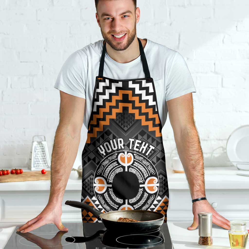 Personalised Aotearoa Niho Taniwha Motif Apron Gold Style - Polynesian Pride