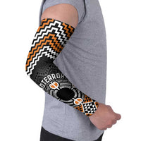 Personalised Aotearoa Niho Taniwha Motif Arm Sleeves Gold Style LT9 - Polynesian Pride