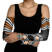 Personalised Aotearoa Niho Taniwha Motif Arm Sleeves Gold Style LT9 - Polynesian Pride