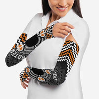 Personalised Aotearoa Niho Taniwha Motif Arm Sleeves Gold Style LT9 - Polynesian Pride
