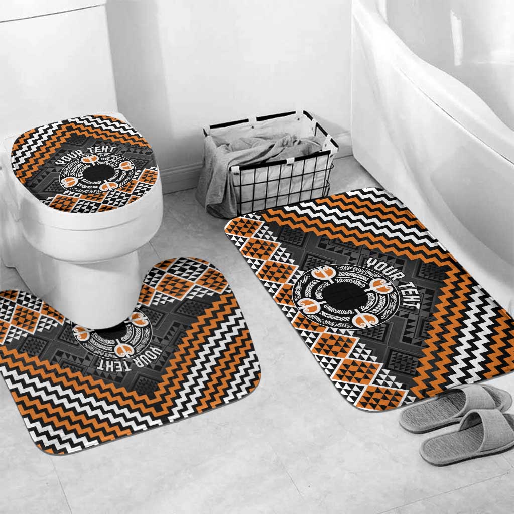 Personalised Aotearoa Niho Taniwha Motif Bathroom Set Gold Style - Polynesian Pride
