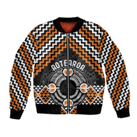 Personalised Aotearoa Niho Taniwha Motif Bomber Jacket Gold Style