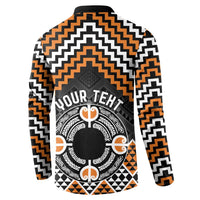 Personalised Aotearoa Niho Taniwha Motif Button Sweatshirt Gold Style