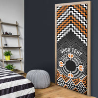 Personalised Aotearoa Niho Taniwha Motif Door Cover Gold Style - Polynesian Pride