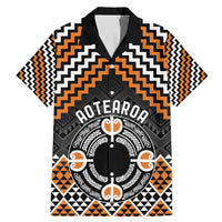 Personalised Aotearoa Niho Taniwha Motif Family Matching Mermaid Dress and Hawaiian Shirt Gold Style LT9 Dad's Shirt - Short Sleeve Gold - Polynesian Pride