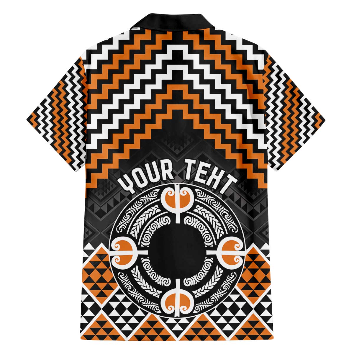 Personalised Aotearoa Niho Taniwha Motif Family Matching Off The Shoulder Long Sleeve Dress and Hawaiian Shirt Gold Style LT9 - Polynesian Pride