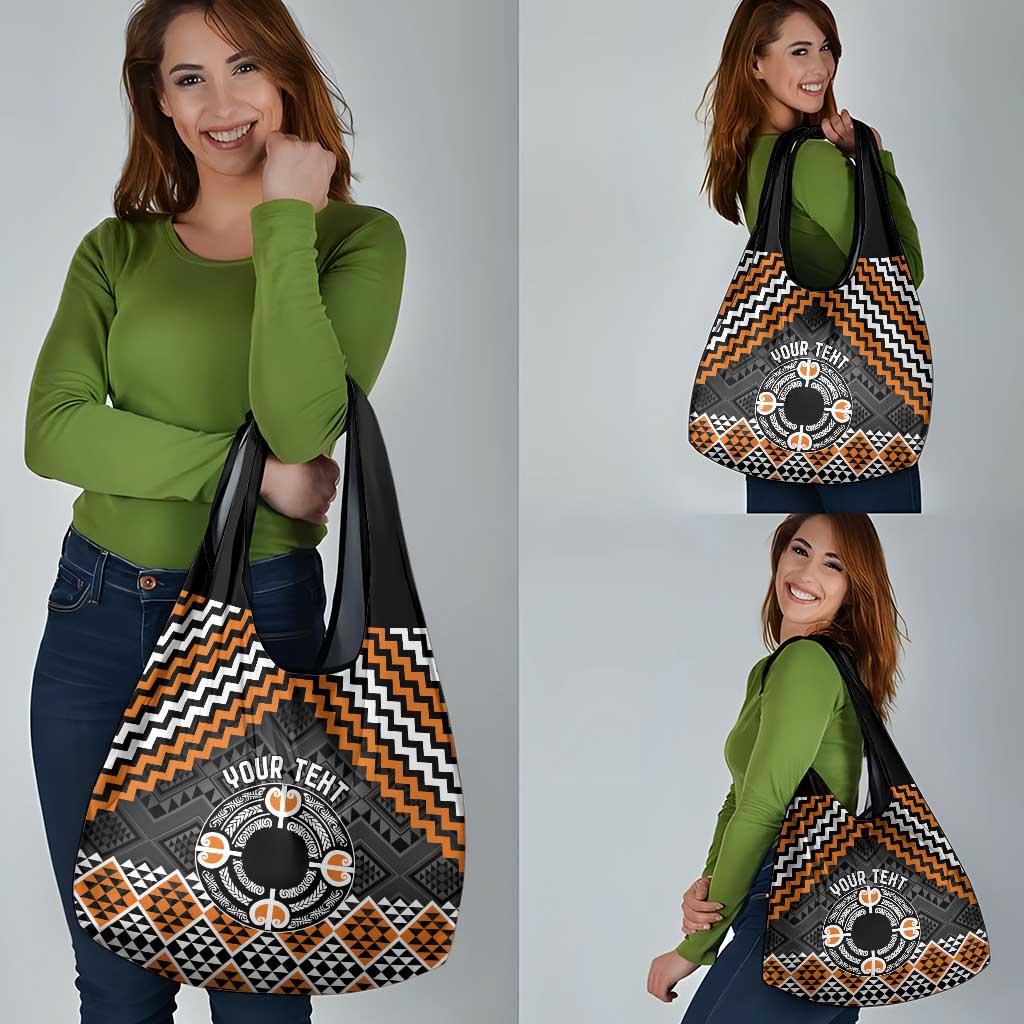 Personalised Aotearoa Niho Taniwha Motif Grocery Bag Gold Style