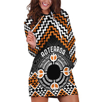 Personalised Aotearoa Niho Taniwha Motif Hoodie Dress Gold Style LT9 Gold - Polynesian Pride