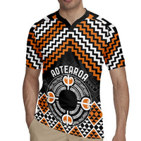 Personalised Aotearoa Niho Taniwha Motif Rugby Jersey Gold Style