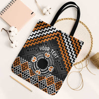 Personalised Aotearoa Niho Taniwha Motif Tote Bag Gold Style LT9 Black Strap One Size Gold - Polynesian Pride