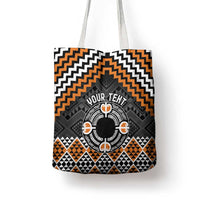 Personalised Aotearoa Niho Taniwha Motif Tote Bag Gold Style LT9 - Polynesian Pride