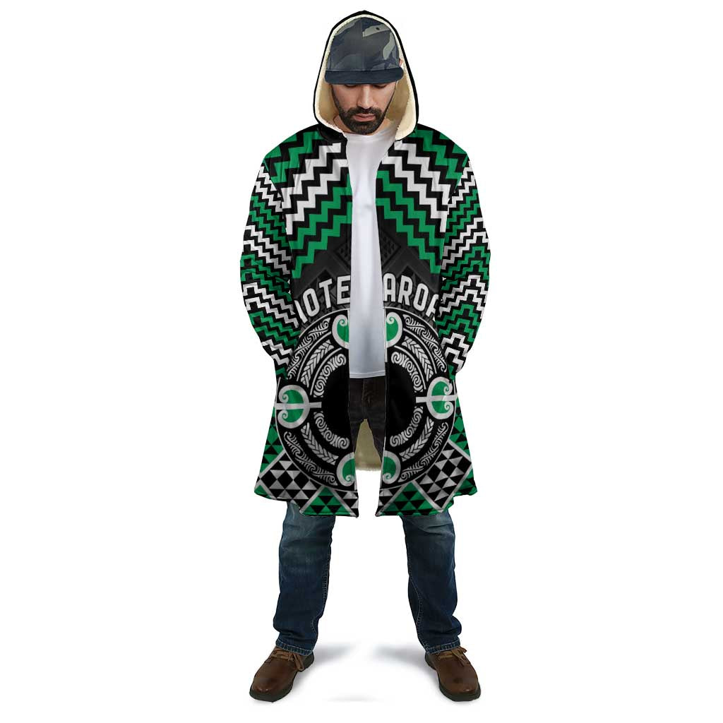 Personalised Aotearoa Niho Taniwha Motif Cloak Green Style - Polynesian Pride