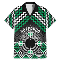 Personalised Aotearoa Niho Taniwha Motif Family Matching Mermaid Dress and Hawaiian Shirt Green Style LT9 Dad's Shirt - Short Sleeve Green - Polynesian Pride