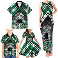 Personalised Aotearoa Niho Taniwha Motif Family Matching Tank Maxi Dress and Hawaiian Shirt Green Style LT9 - Polynesian Pride