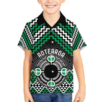 Personalised Aotearoa Niho Taniwha Motif Hawaiian Shirt Green Style