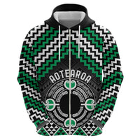 Personalised Aotearoa Niho Taniwha Motif Hoodie Green Style LT9 - Polynesian Pride