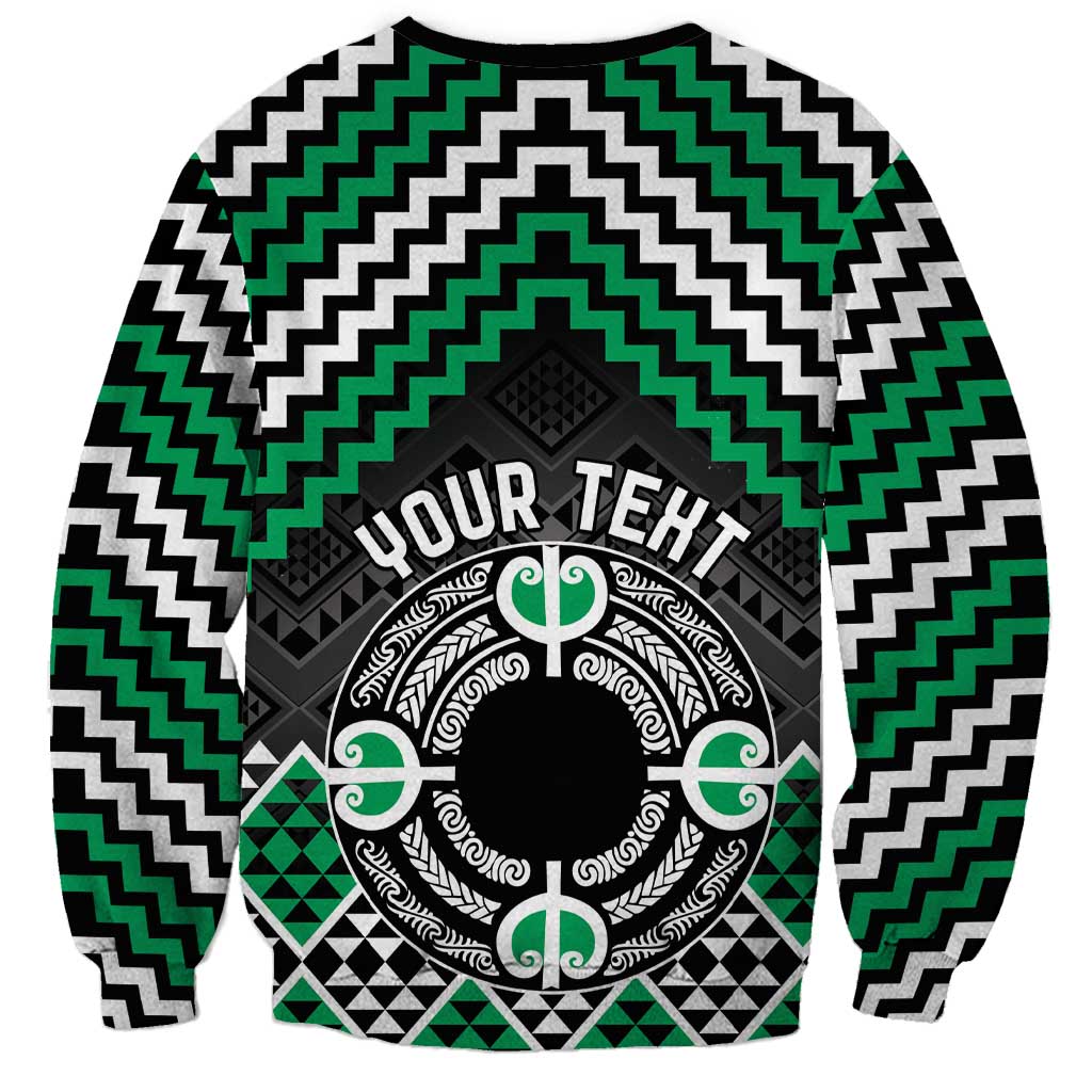 Personalised Aotearoa Niho Taniwha Motif Sweatshirt Green Style