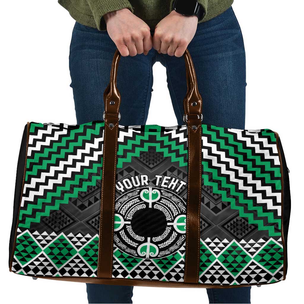 Personalised Aotearoa Niho Taniwha Motif Travel Bag Green Style LT9 Green - Polynesian Pride