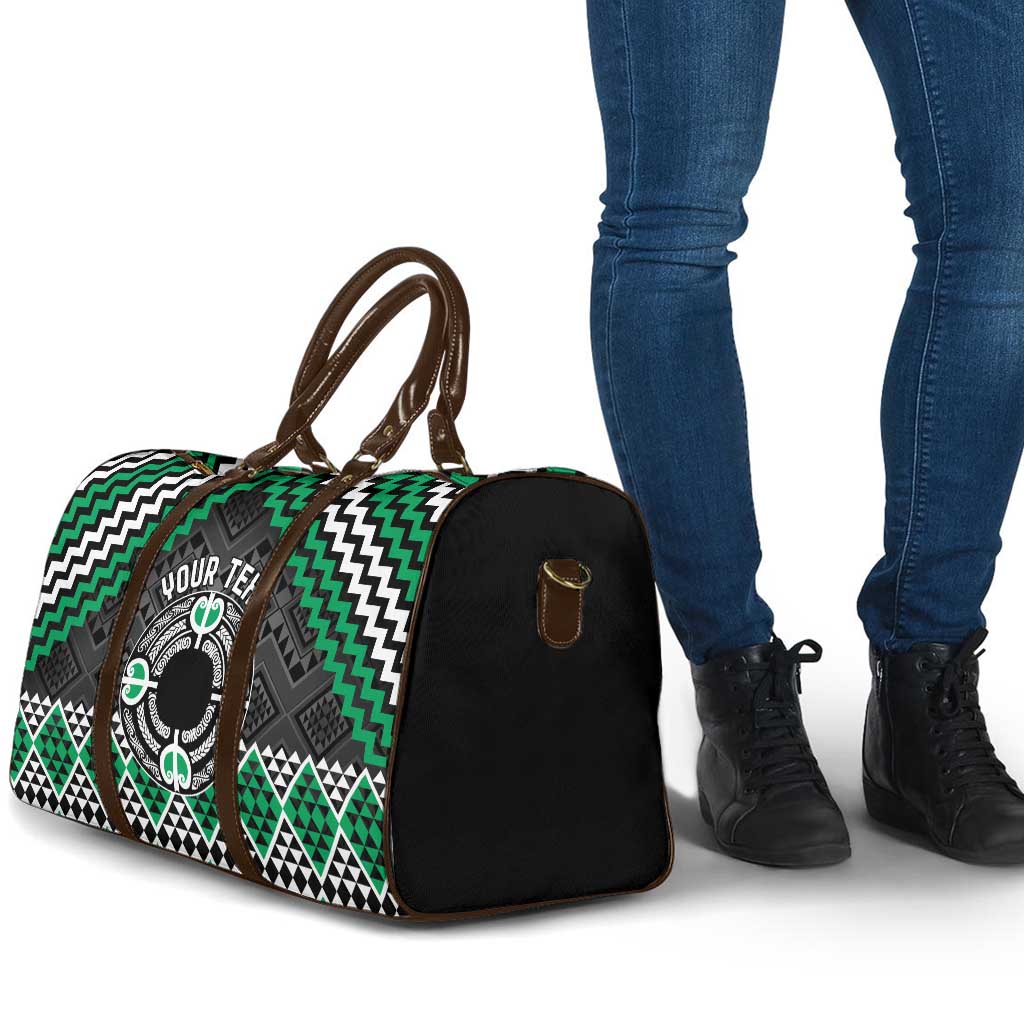 Personalised Aotearoa Niho Taniwha Motif Travel Bag Green Style LT9 - Polynesian Pride