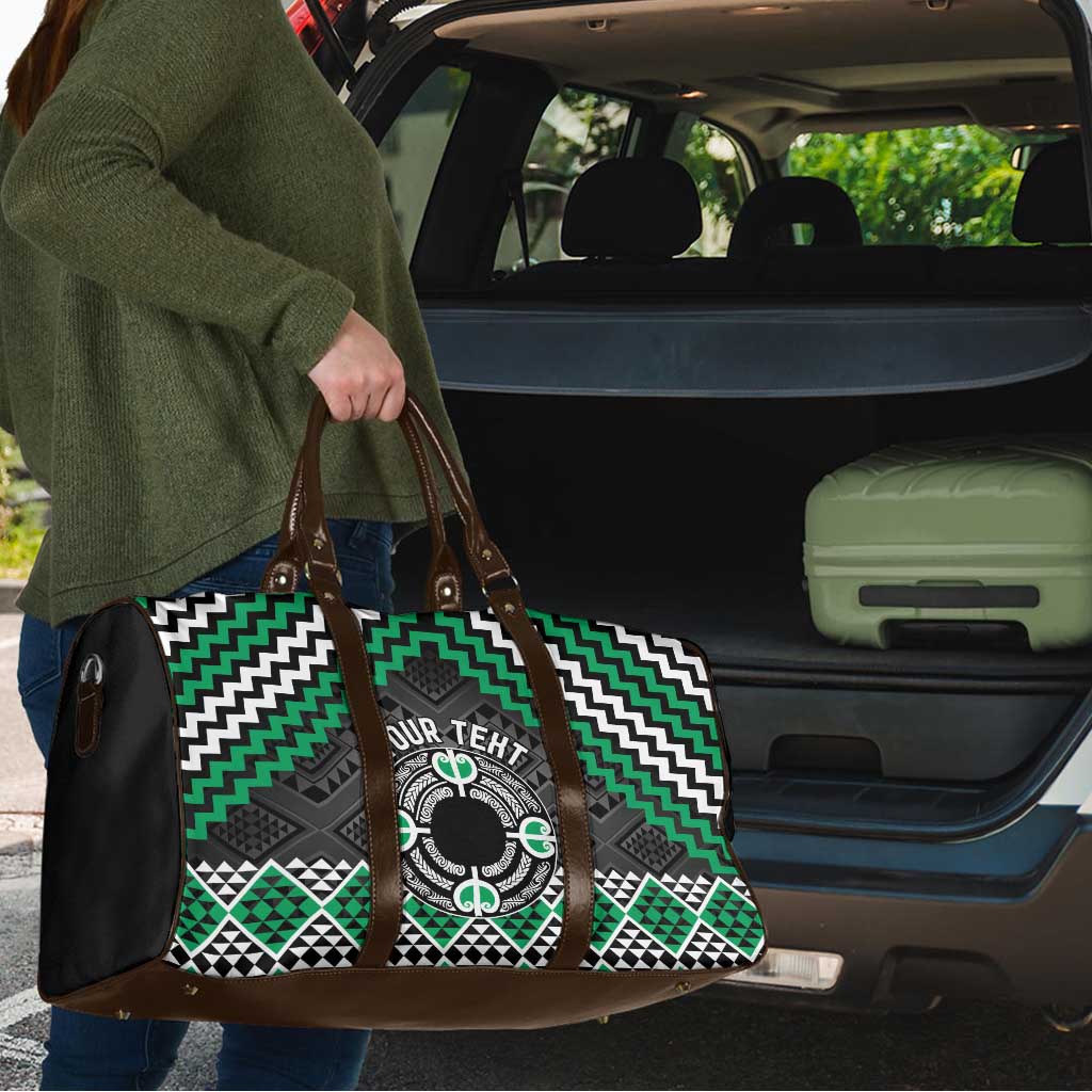 Personalised Aotearoa Niho Taniwha Motif Travel Bag Green Style LT9 - Polynesian Pride