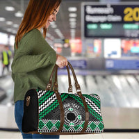 Personalised Aotearoa Niho Taniwha Motif Travel Bag Green Style LT9 - Polynesian Pride