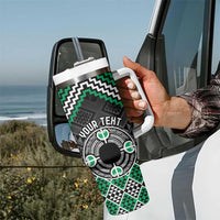 Personalised Aotearoa Niho Taniwha Motif Tumbler With Handle Green Style LT9 - Polynesian Pride