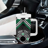 Personalised Aotearoa Niho Taniwha Motif Tumbler With Handle Green Style LT9 - Polynesian Pride