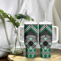 Personalised Aotearoa Niho Taniwha Motif Tumbler With Handle Green Style LT9 - Polynesian Pride