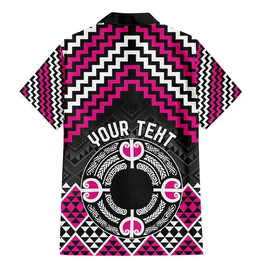 Personalised Aotearoa Niho Taniwha Motif Family Matching Mermaid Dress and Hawaiian Shirt Pink Style LT9 - Polynesian Pride