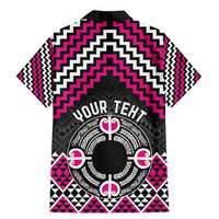Personalised Aotearoa Niho Taniwha Motif Family Matching Mermaid Dress and Hawaiian Shirt Pink Style LT9 - Polynesian Pride