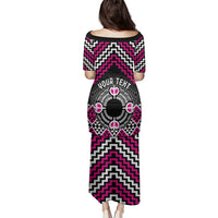 Personalised Aotearoa Niho Taniwha Motif Family Matching Puletasi and Hawaiian Shirt Pink Style LT9 - Polynesian Pride