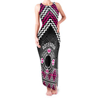 Personalised Aotearoa Niho Taniwha Motif Family Matching Tank Maxi Dress and Hawaiian Shirt Pink Style LT9 Mom's Dress Pink - Polynesian Pride
