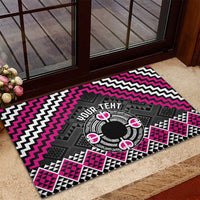 Personalised Aotearoa Niho Taniwha Motif Rubber Doormat Pink Style