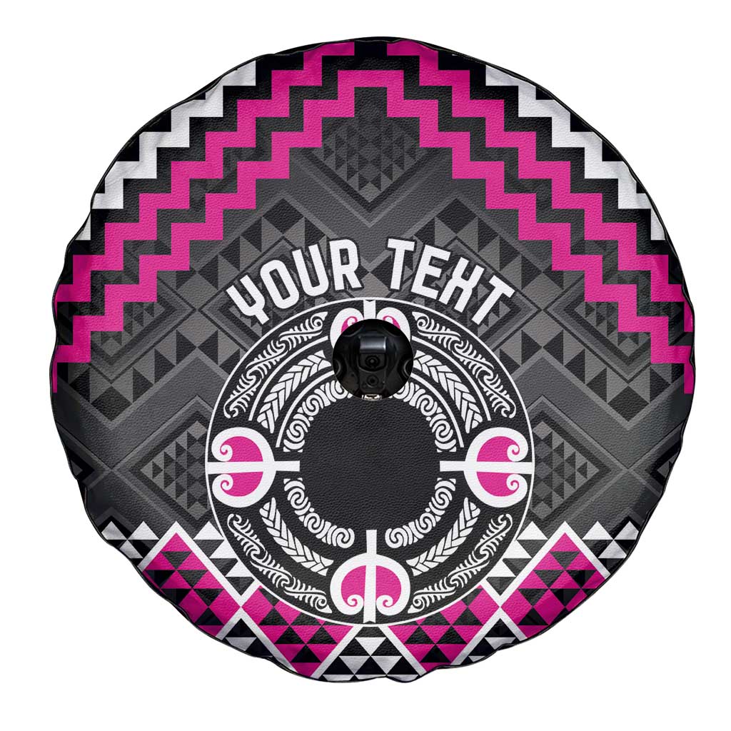 Personalised Aotearoa Niho Taniwha Motif Spare Tire Cover Pink Style
