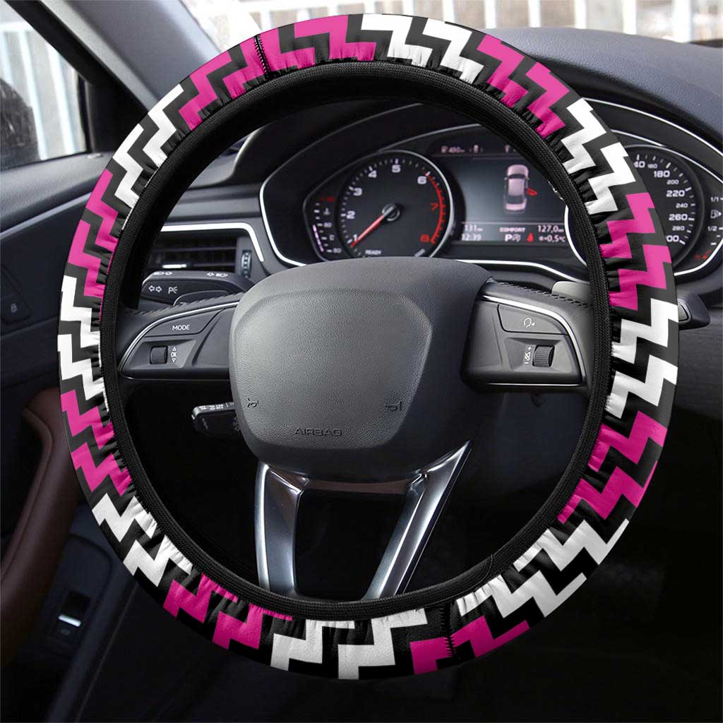 Aotearoa Niho Taniwha Motif Steering Wheel Cover Pink Style LT9 - Polynesian Pride