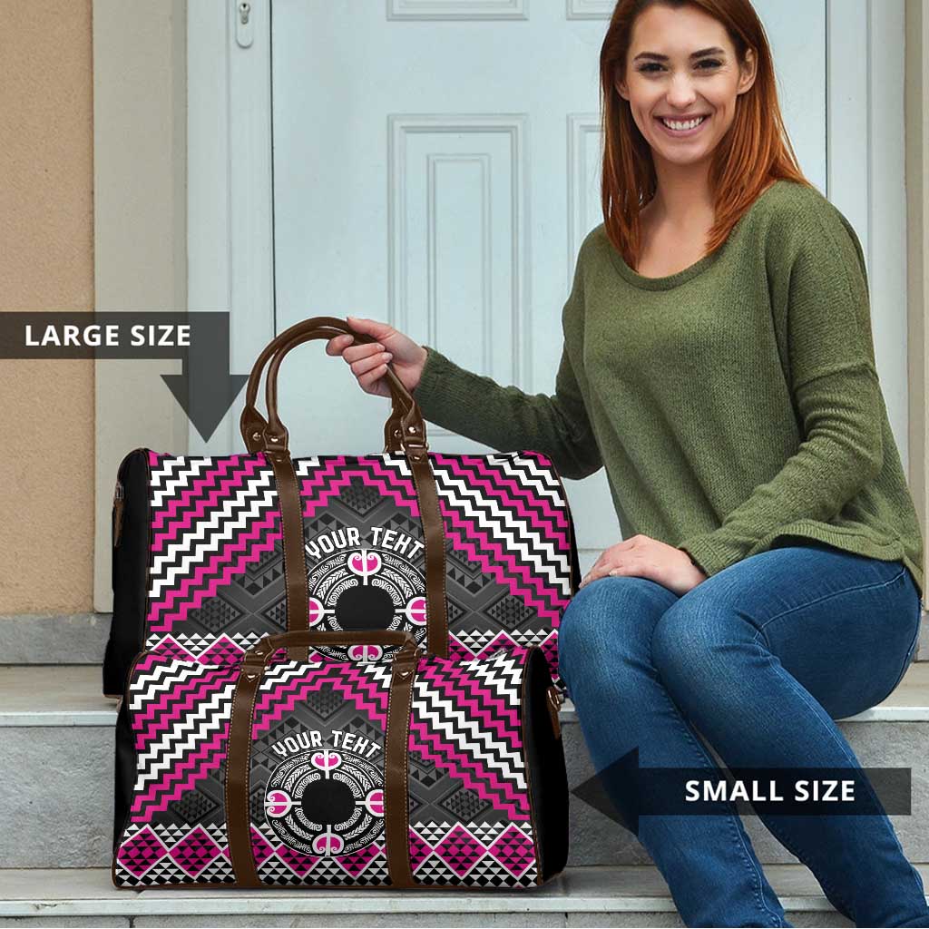 Personalised Aotearoa Niho Taniwha Motif Travel Bag Pink Style - Polynesian Pride