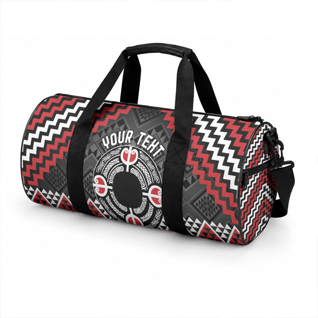 Personalised Aotearoa Niho Taniwha Motif Duffle Bag Red Style LT9 - Polynesian Pride