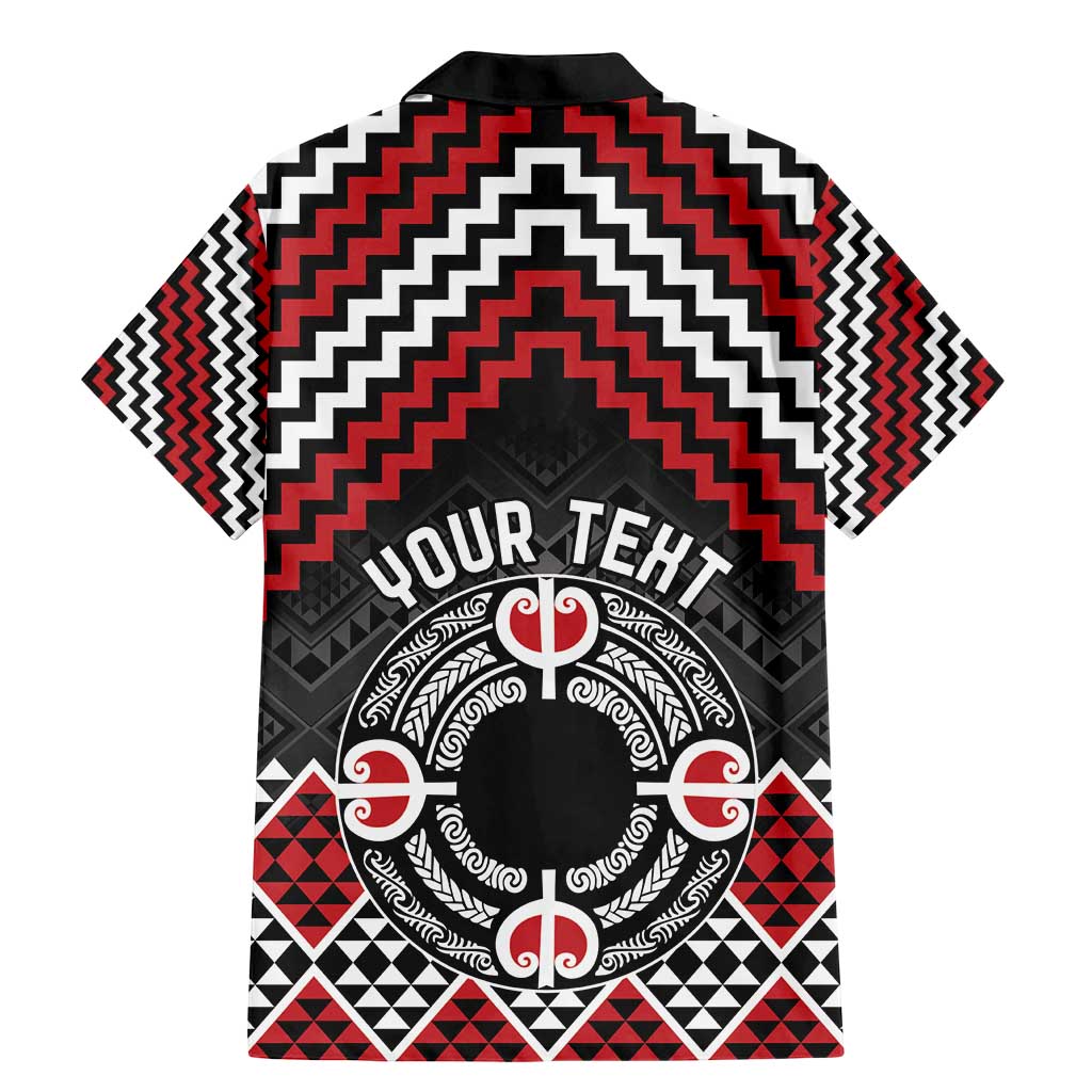 Personalised Aotearoa Niho Taniwha Motif Family Matching Mermaid Dress and Hawaiian Shirt Red Style LT9 - Polynesian Pride