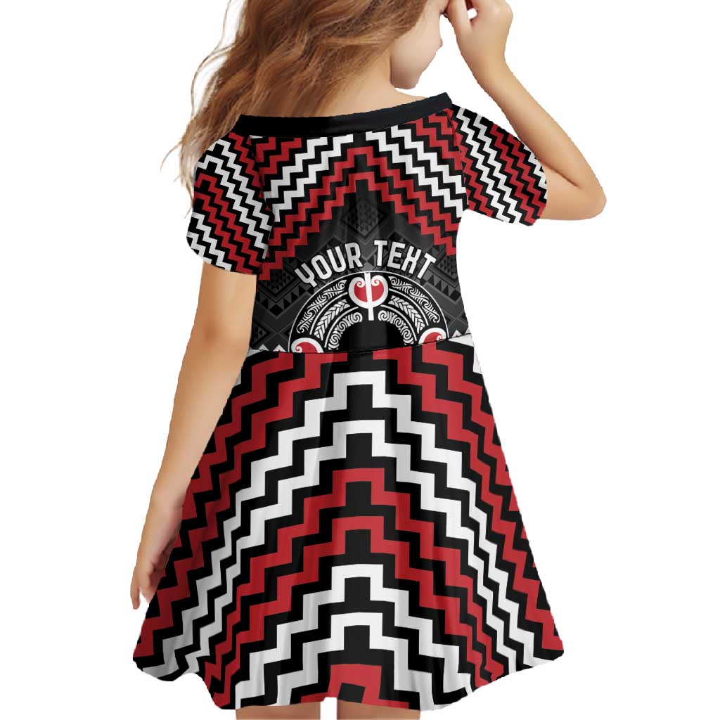 Personalised Aotearoa Niho Taniwha Motif Family Matching Off Shoulder Maxi Dress and Hawaiian Shirt Red Style LT9 - Polynesian Pride