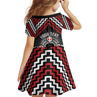 Personalised Aotearoa Niho Taniwha Motif Family Matching Off Shoulder Maxi Dress and Hawaiian Shirt Red Style LT9 - Polynesian Pride