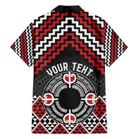 Personalised Aotearoa Niho Taniwha Motif Family Matching Puletasi and Hawaiian Shirt Red Style LT9 - Polynesian Pride