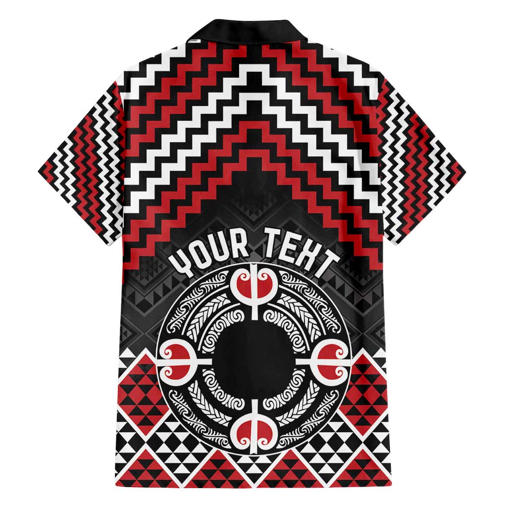 Personalised Aotearoa Niho Taniwha Motif Family Matching Summer Maxi Dress and Hawaiian Shirt Red Style LT9 - Polynesian Pride