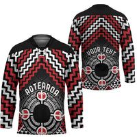 Personalised Aotearoa Niho Taniwha Motif Hockey Jersey Red Style - Polynesian Pride