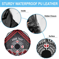 Personalised Aotearoa Niho Taniwha Motif Spare Tire Cover Red Style