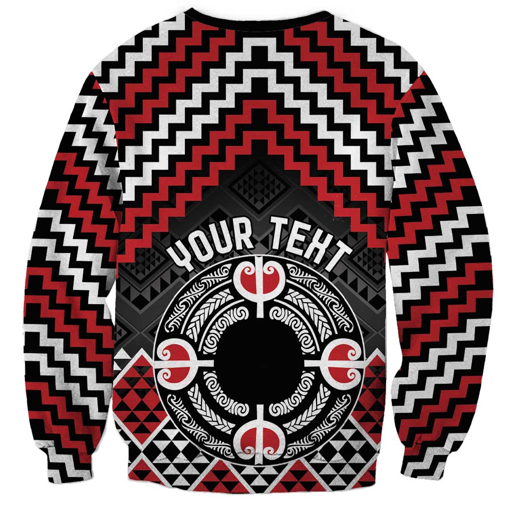 Personalised Aotearoa Niho Taniwha Motif Sweatshirt Red Style