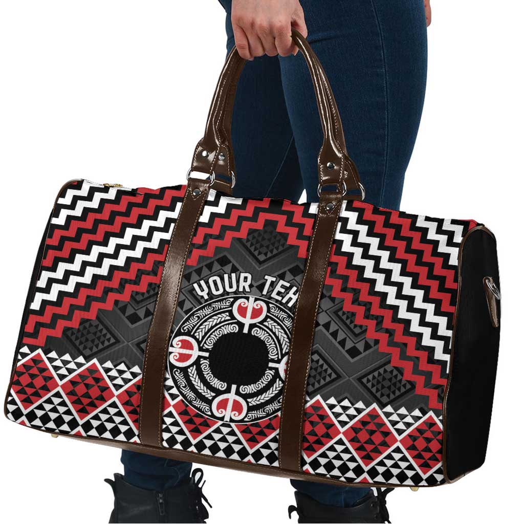 Personalised Aotearoa Niho Taniwha Motif Travel Bag Red Style LT9 - Polynesian Pride