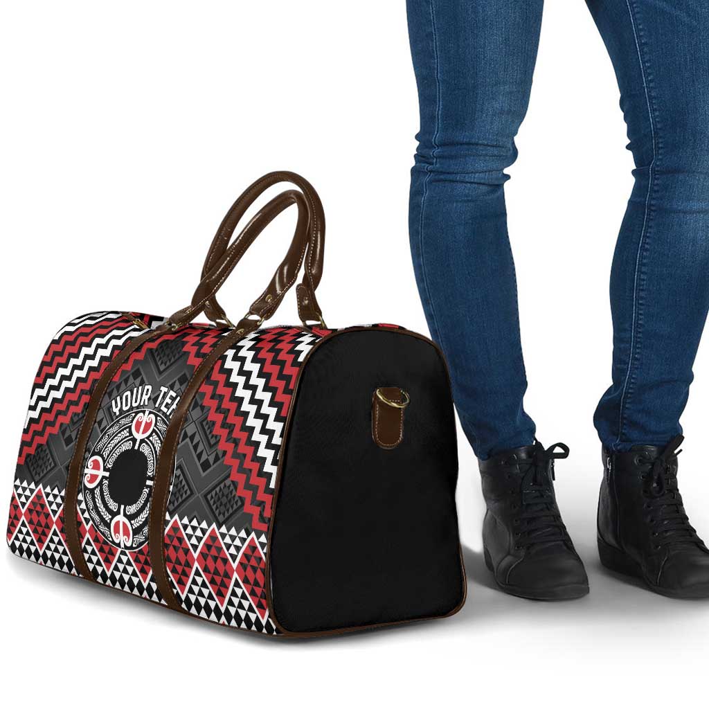 Personalised Aotearoa Niho Taniwha Motif Travel Bag Red Style LT9 - Polynesian Pride