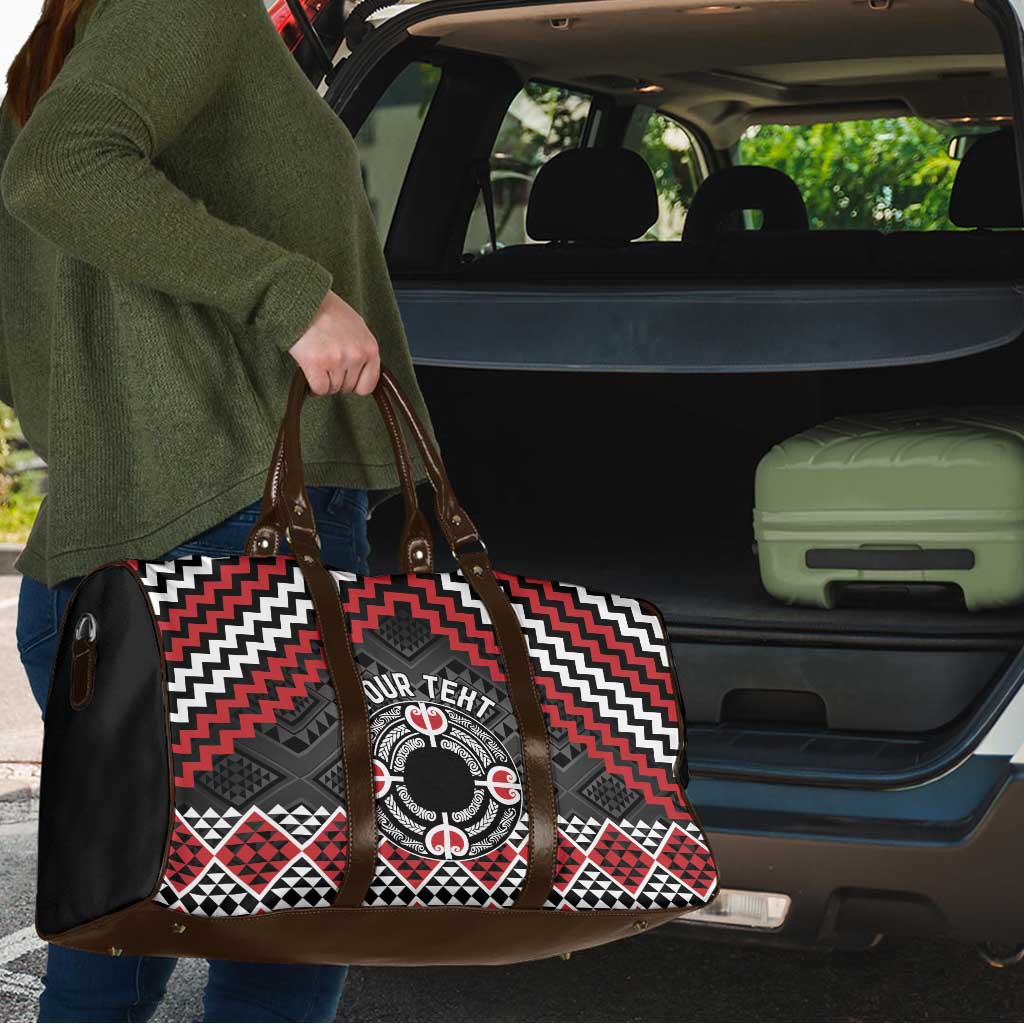 Personalised Aotearoa Niho Taniwha Motif Travel Bag Red Style LT9 - Polynesian Pride